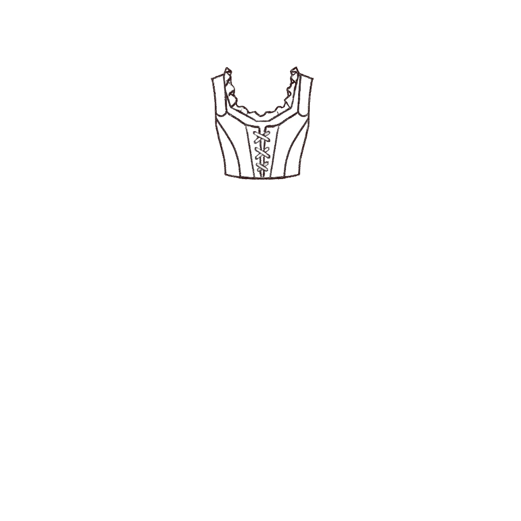 Esboço de Front Lace Stays, variante 1