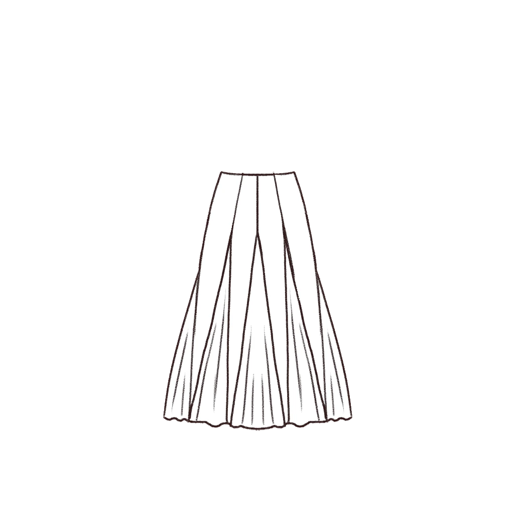 Esboço de Godet Skirt, variante 1