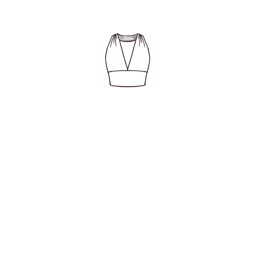 Esboço de Halter Neck Bodice, variante 1