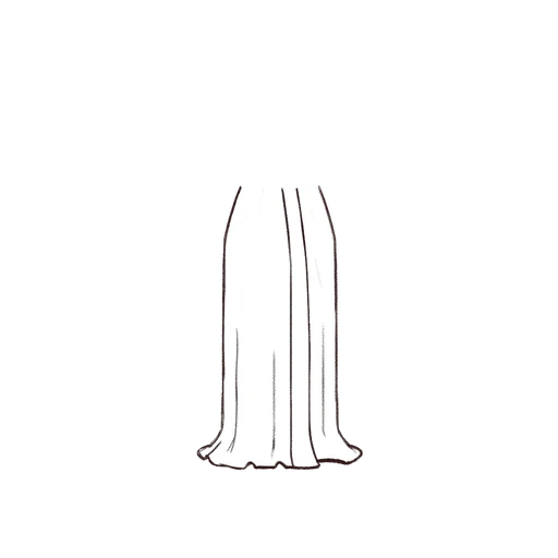 Esboço de Kaftan Skirt, variante 1