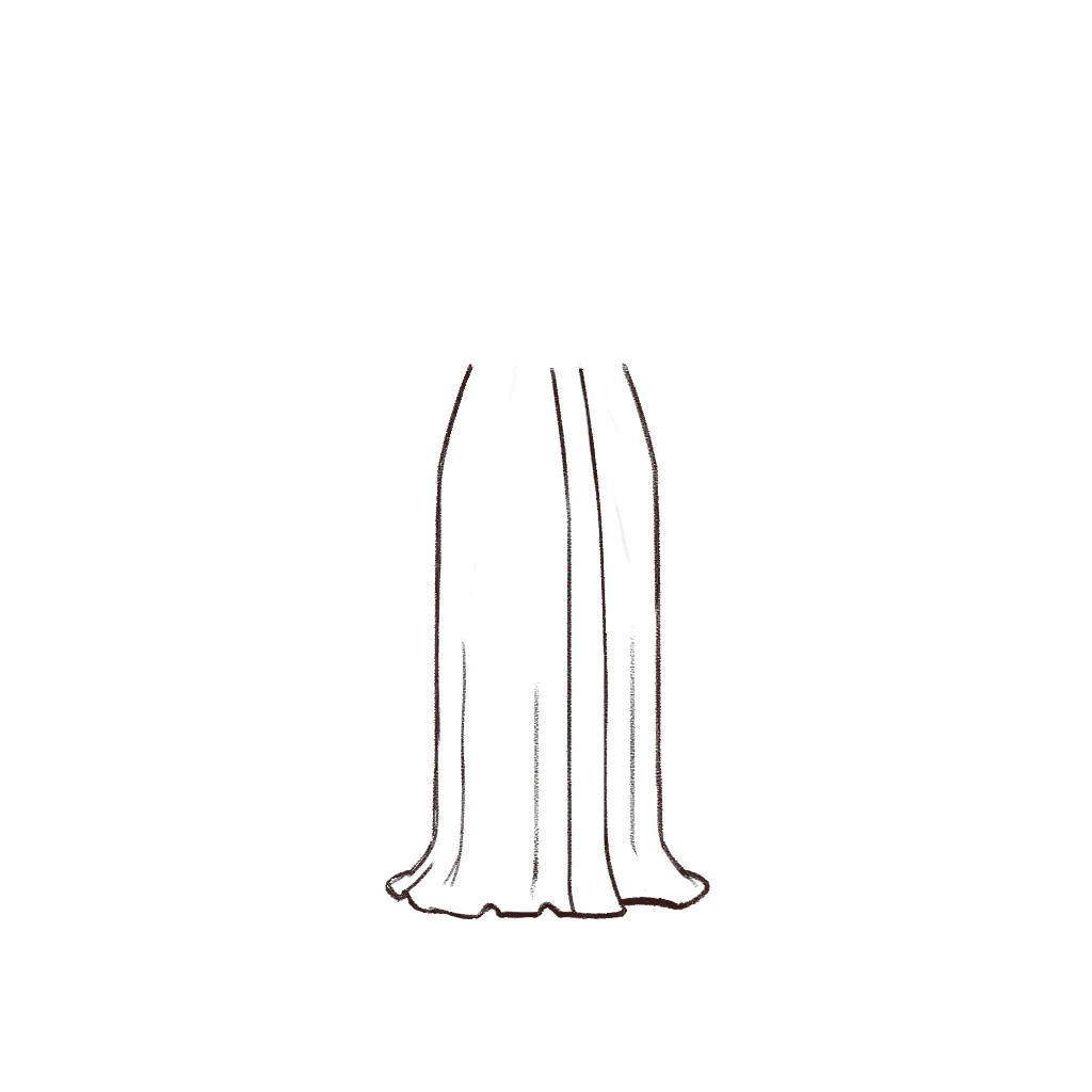 Esboço de Kaftan Skirt, variante 1