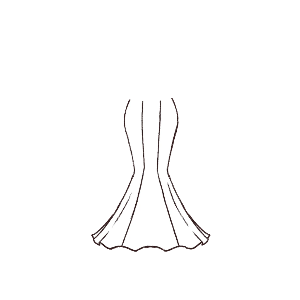 Esboço de Mermaid Skirt, variante 1