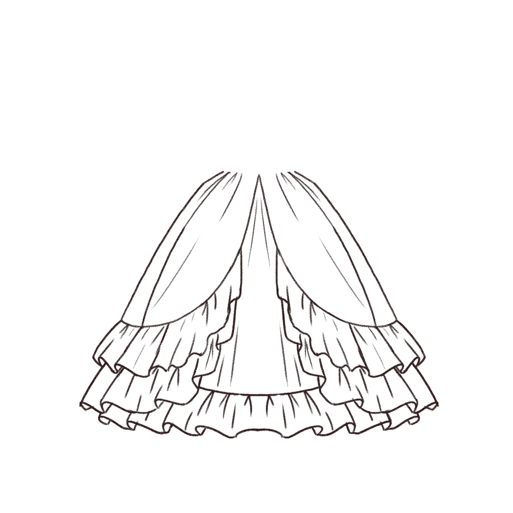 Esboço de Odette Skirt, variante 1