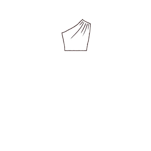 Esboço de One Shoulder Bodice, variante 1