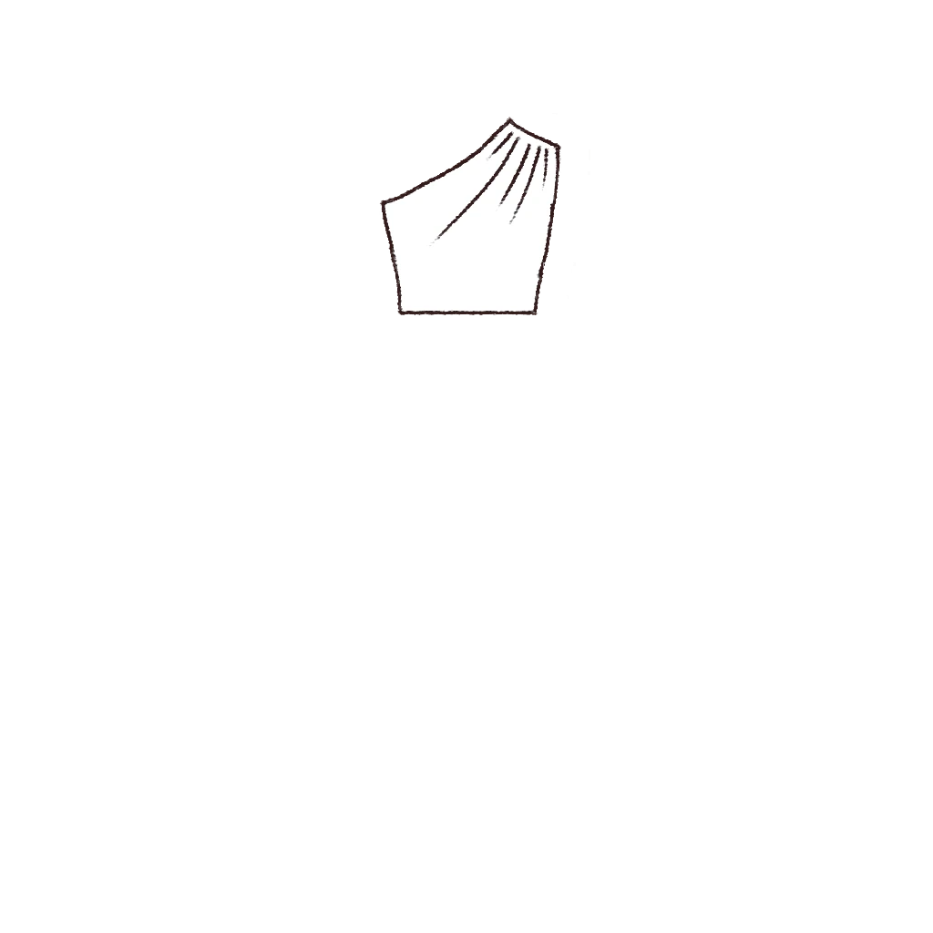 Esboço de One Shoulder Bodice, variante 1