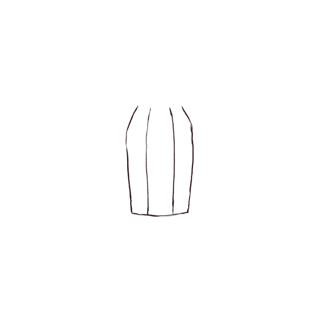 Esboço de Pencil Skirt, variante 1