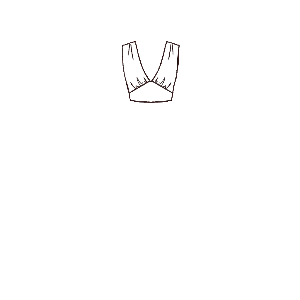 Esboço de Plunging Neckline Bodice, variante 1