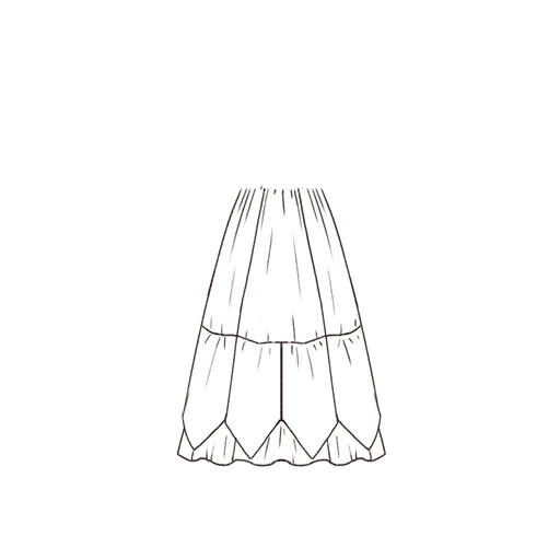 Esboço de Poinsetta Skirt, variante 1