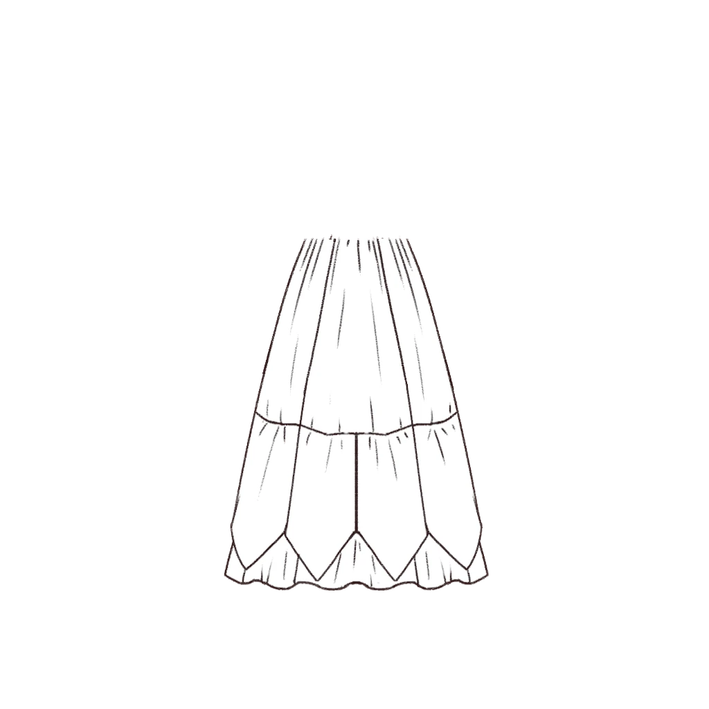 Esboço de Poinsetta Skirt, variante 1