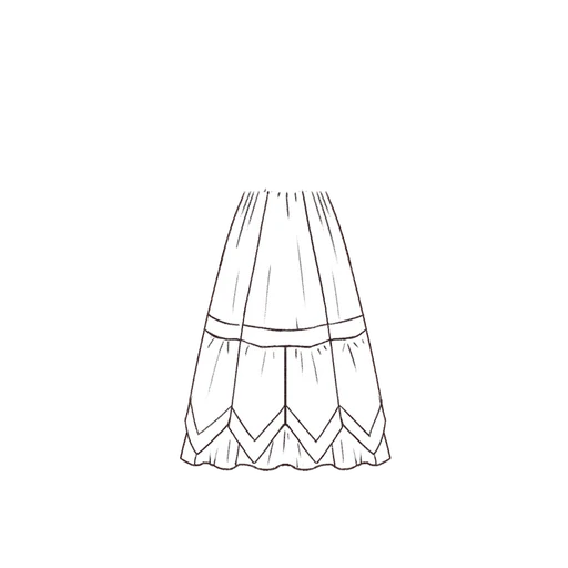 Esboço de Poinsetta Skirt, variante 2