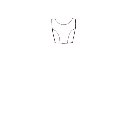 Esboço de Princess Scoop Bodice, variante 1