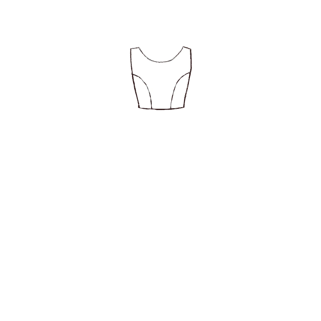 Esboço de Princess Scoop Bodice, variante 1