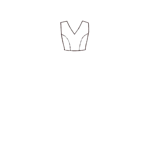 Esboço de Princess V Bodice, variante 1