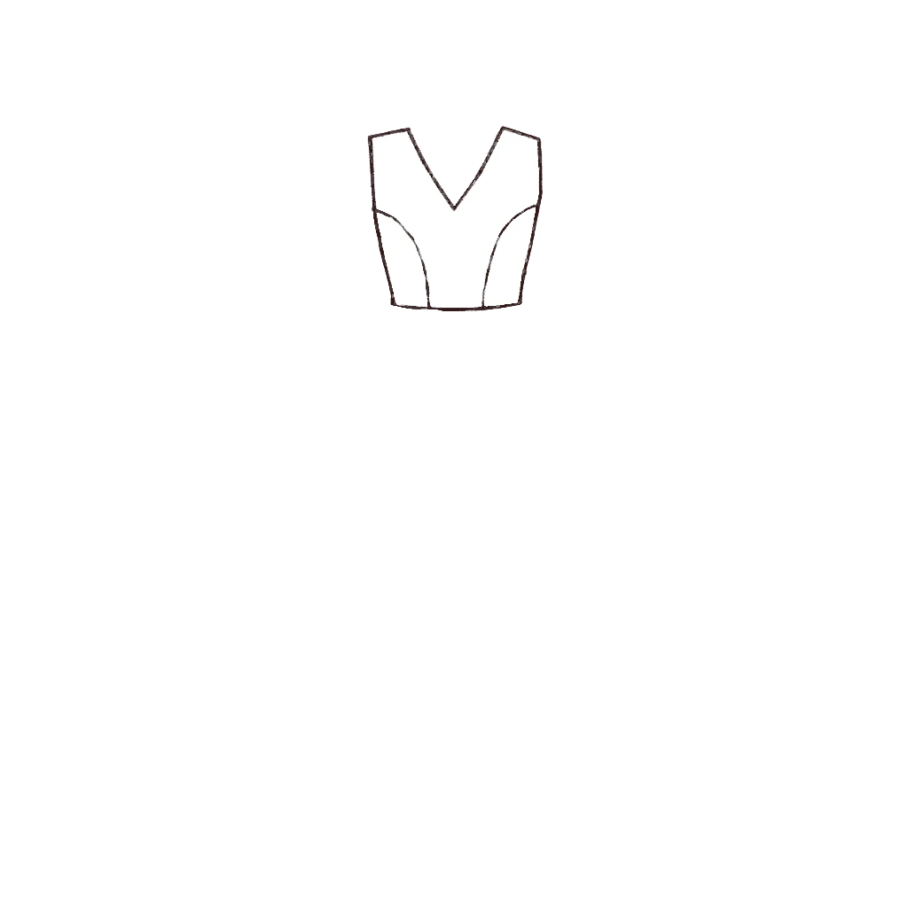 Esboço de Princess V Bodice, variante 1