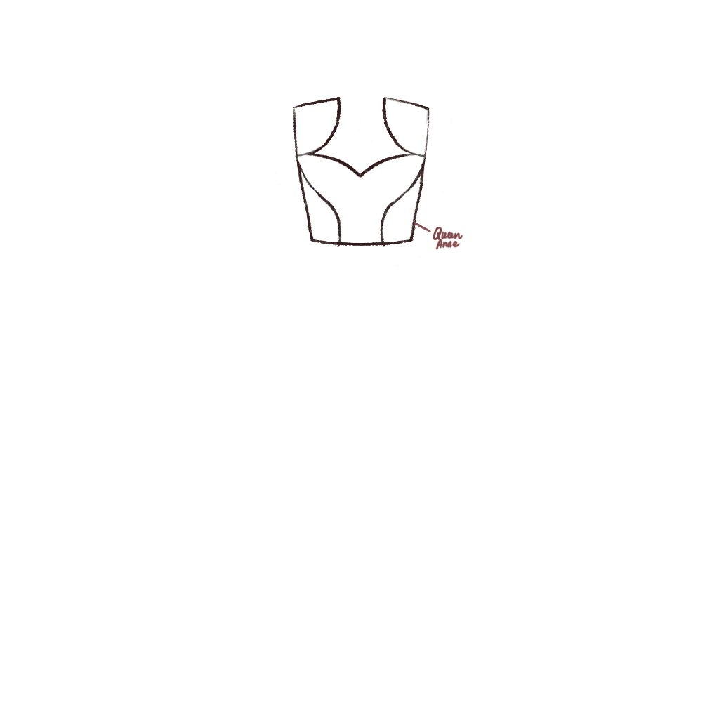 Esboço de Queen Anne Bodice, variante 1