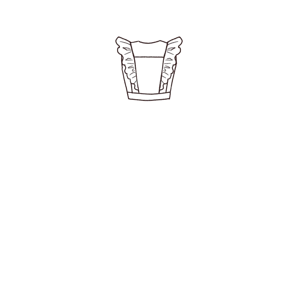 Esboço de Ruffle Apron Bodice, variante 1