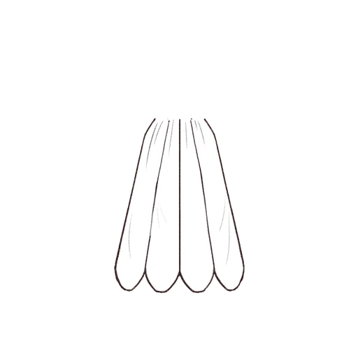 Esboço de Scallop Skirt, variante 1