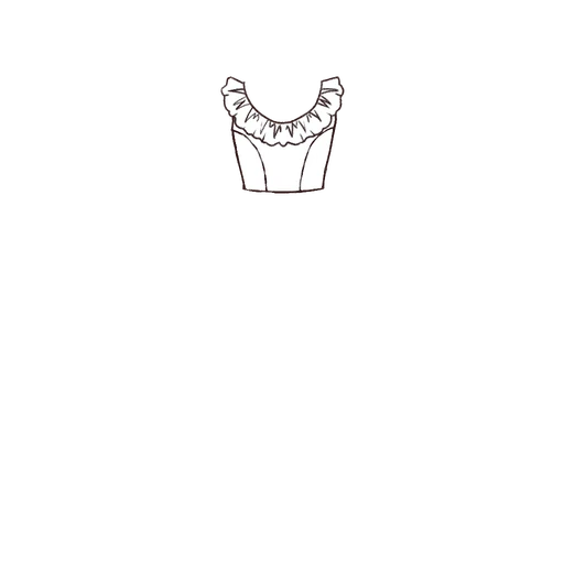 Esboço de Scoop Ruffle Bodice, variante 1