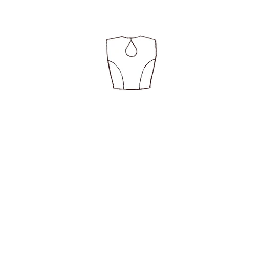 Esboço de Single Keyhole Bodice, variante 1