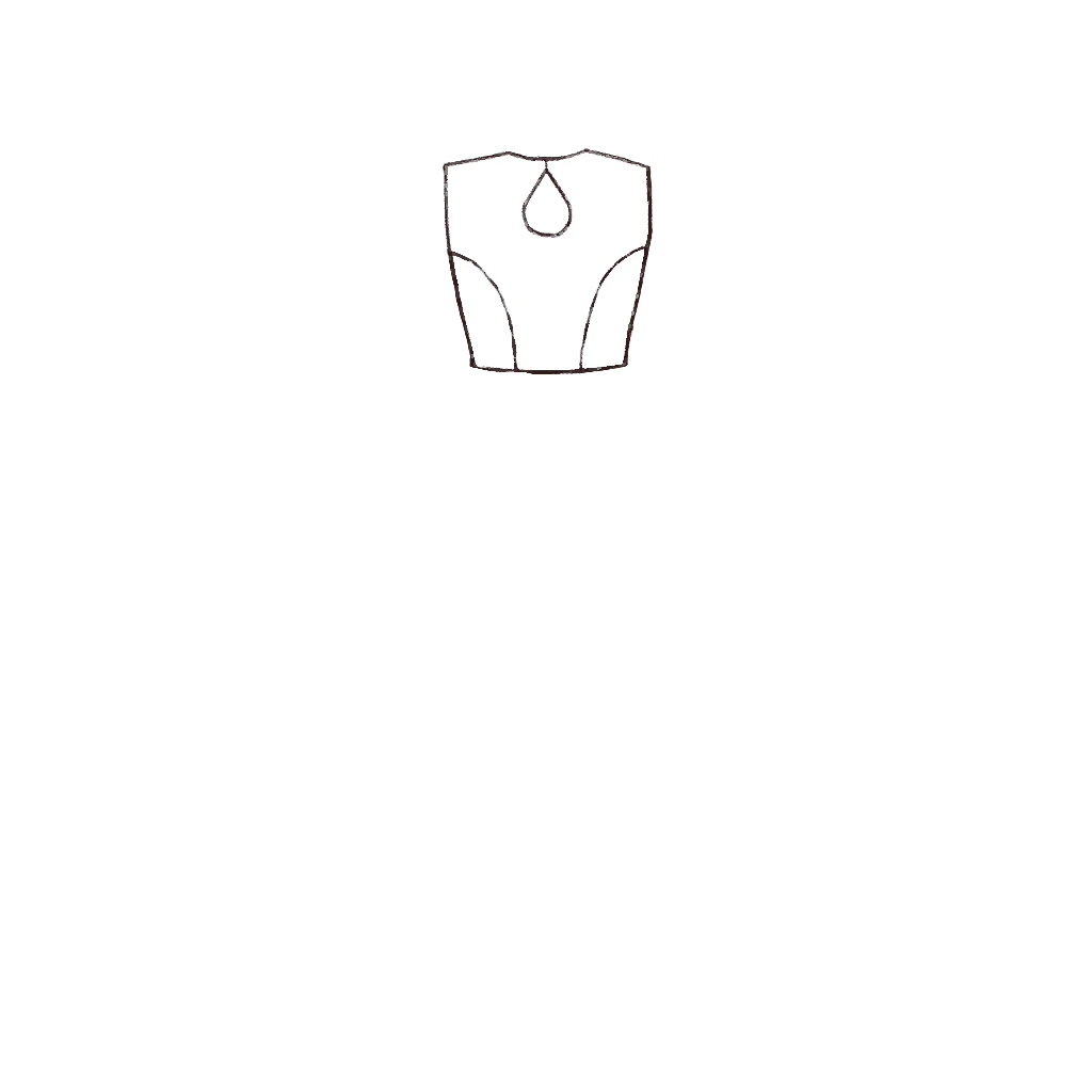 Esboço de Single Keyhole Bodice, variante 1