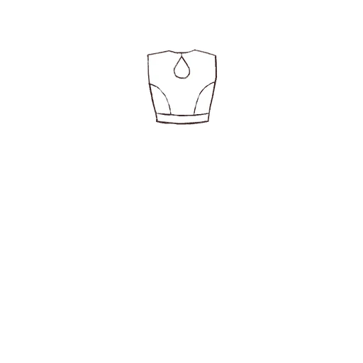 Esboço de Single Keyhole Bodice, variante 2