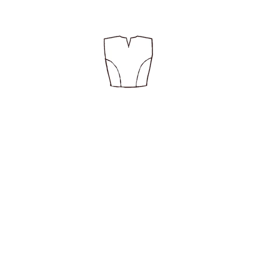 Esboço de Split Crew Bodice, variante 1