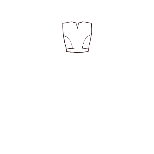 Esboço de Split Crew Bodice, variante 2