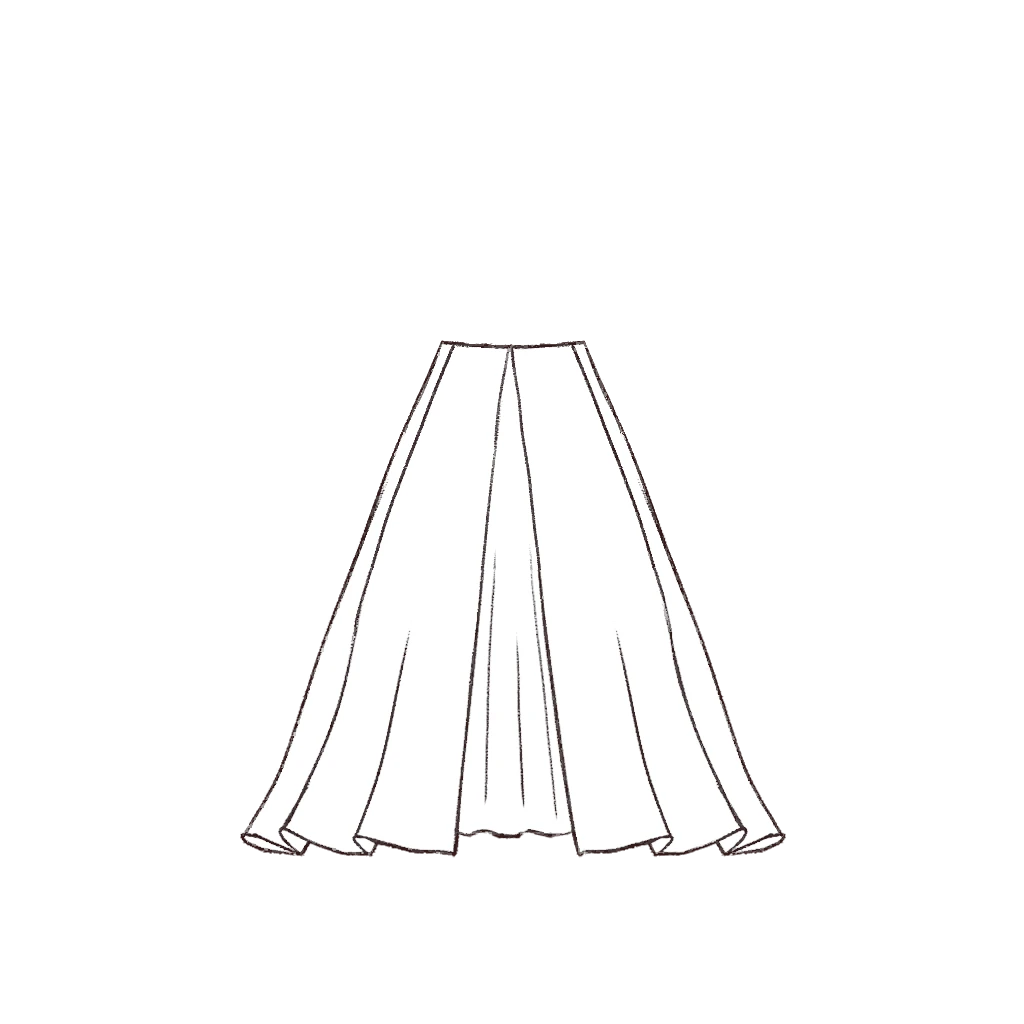 Esboço de Split Skirt, variante 1
