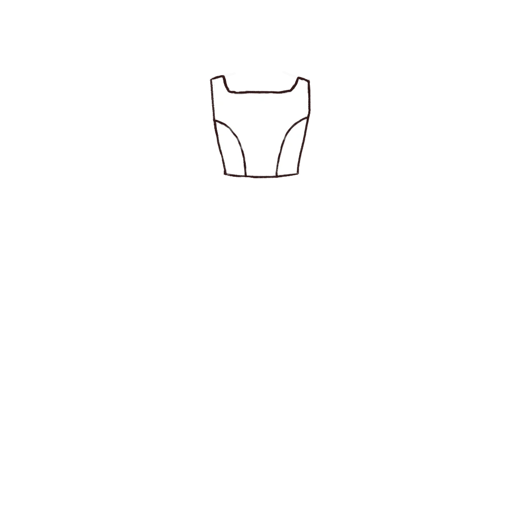 Esboço de Square Bodice, variante 1