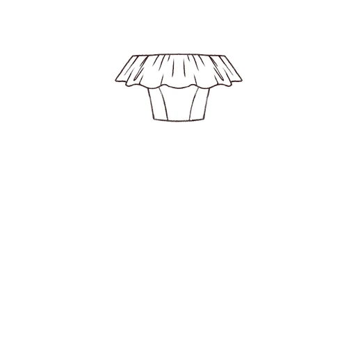 Esboço de Straight Begonia Bodice, variante 1