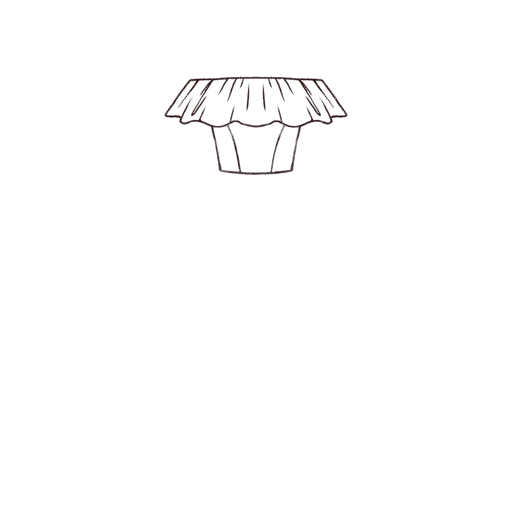 Esboço de Straight Begonia Bodice, variante 1