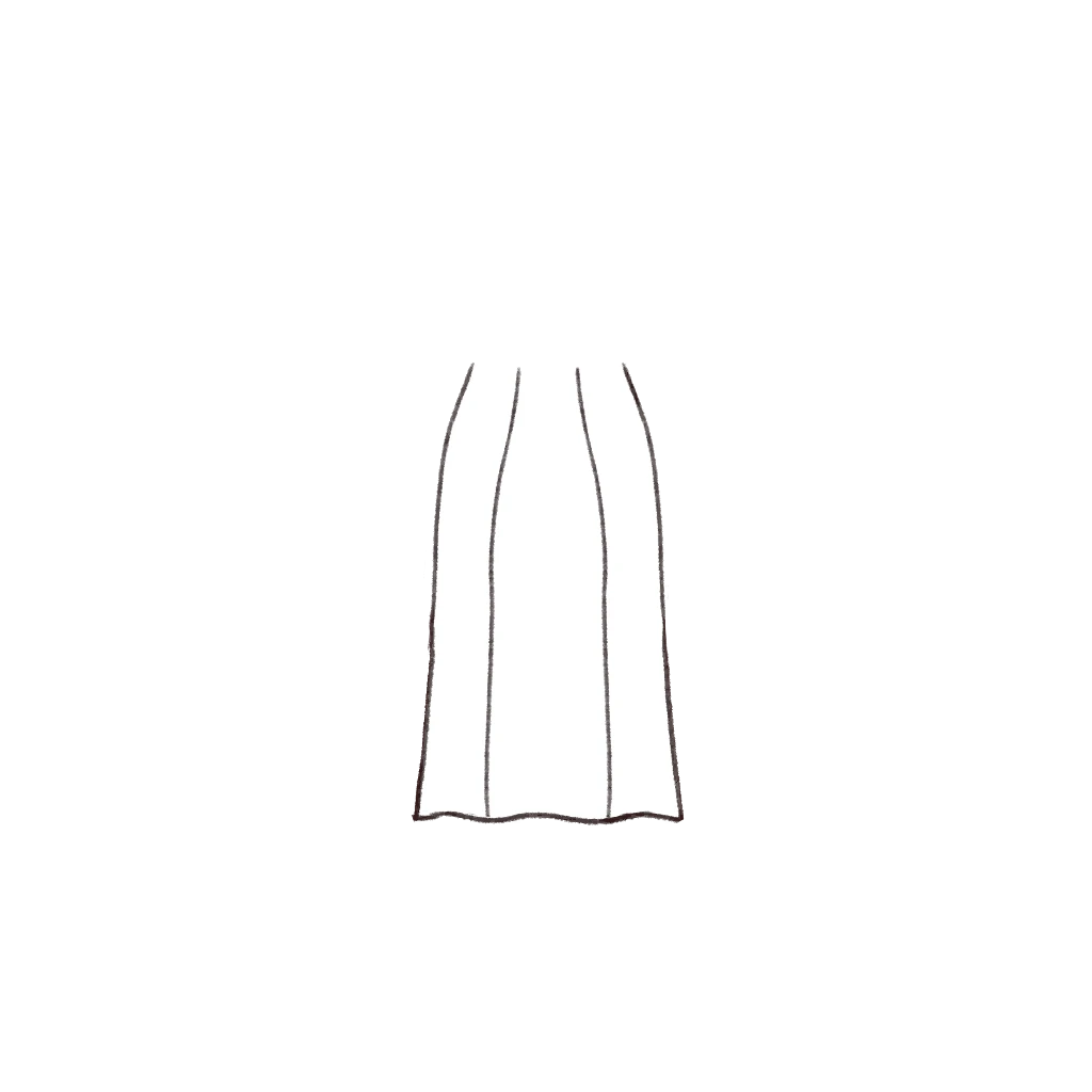 Esboço de Straight Long Skirt, variante 1