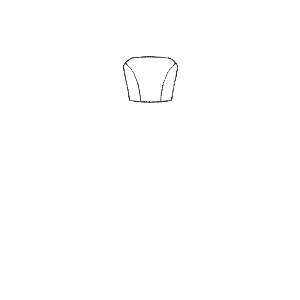 Esboço de Strapless Bodice, variante 1