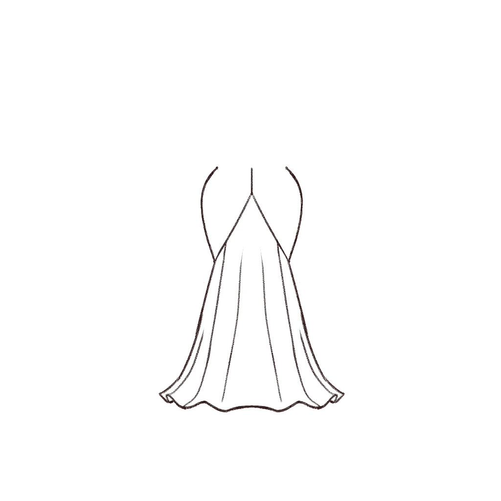 Esboço de Tulip Hip Skirt, variante 1
