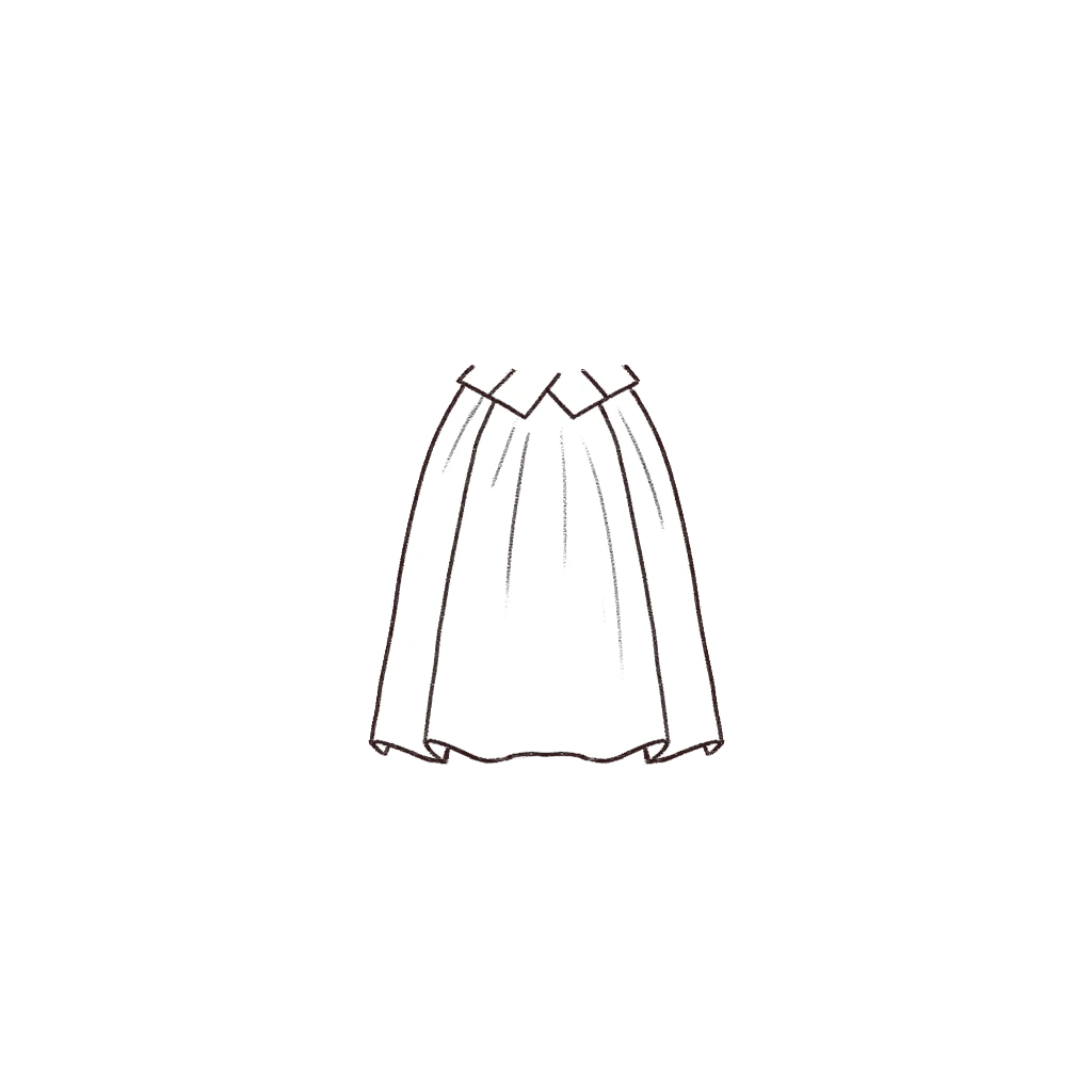 Esboço de Waistcoat Skirt, variante 1