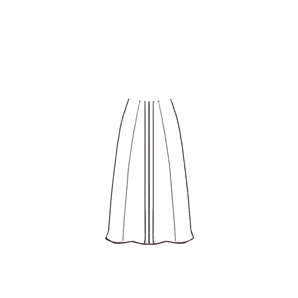 Esboço de Waterfall Skirt, variante 1