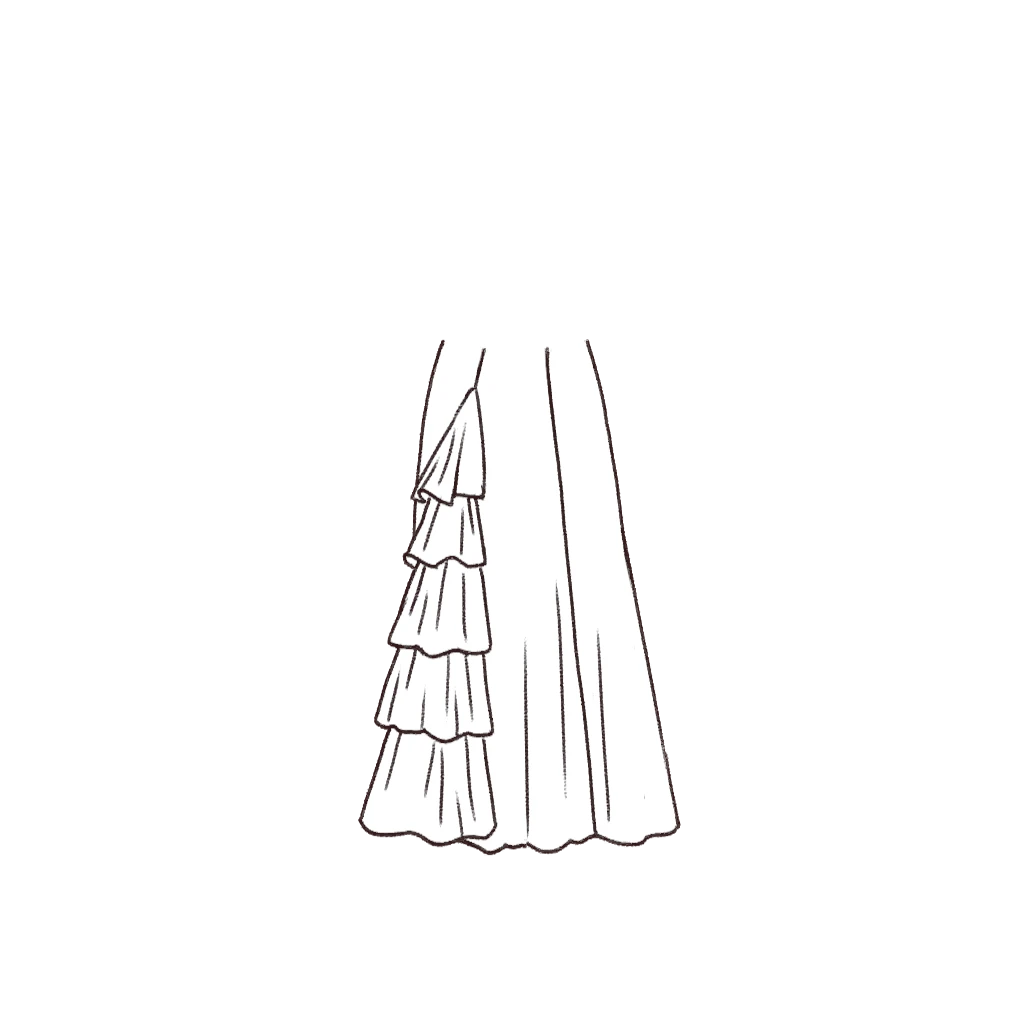 Esboço de Wavecrest Skirt, variante 1