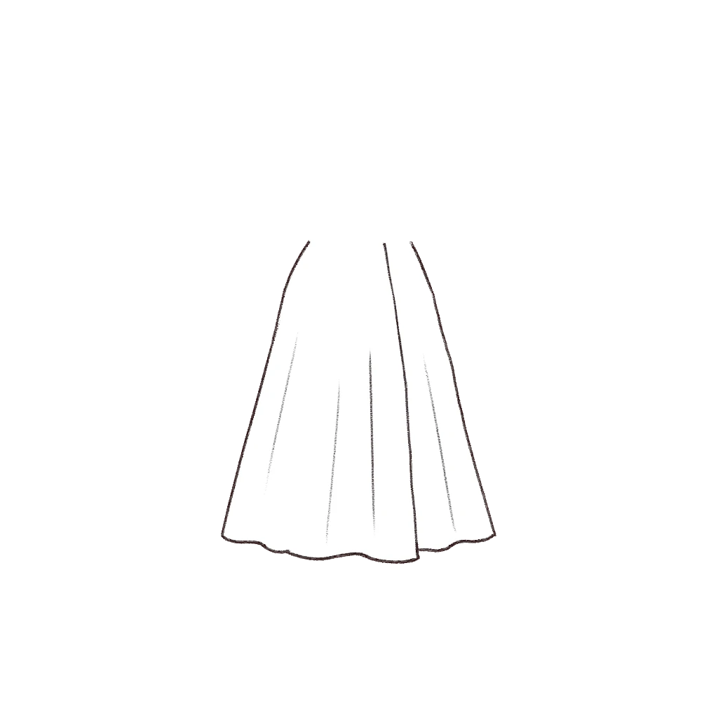 Esboço de Wrap Skirt, variante 1