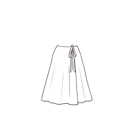 Esboço de Wrap Skirt, variante 2