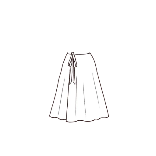Esboço de Wrap Skirt, variante 3