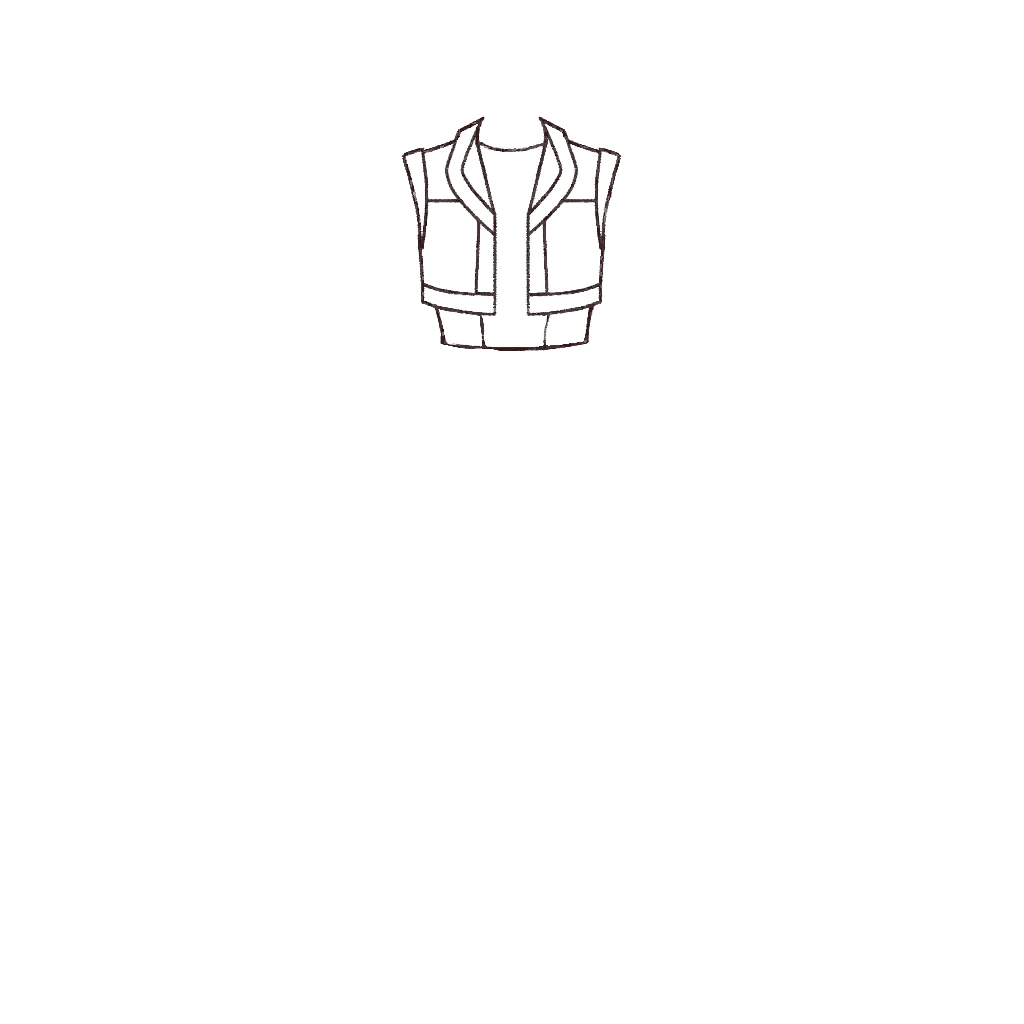 Esboço de Yoked Jacket Bodice, variante 1